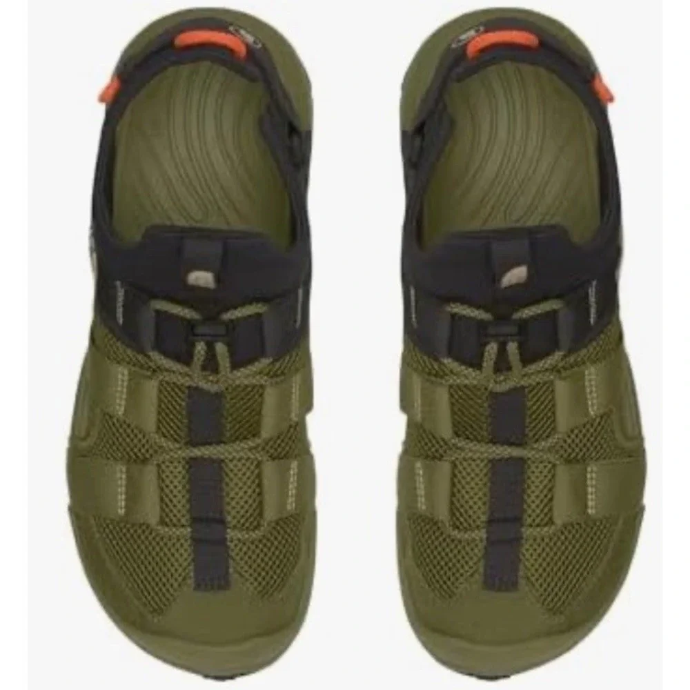 The North Face Explore Camp Sandals Olive Green Adjustable Back Men's Size 12.5